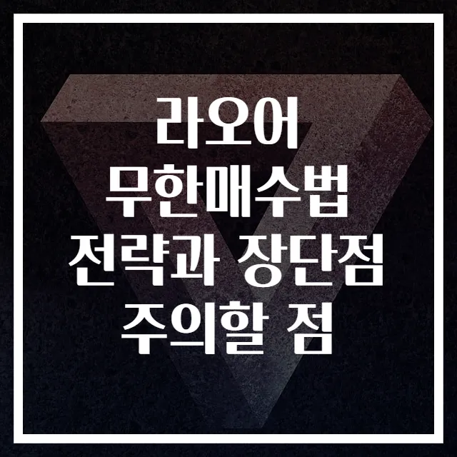 라오어 무한매수법 전략과 장단점 주의할 점