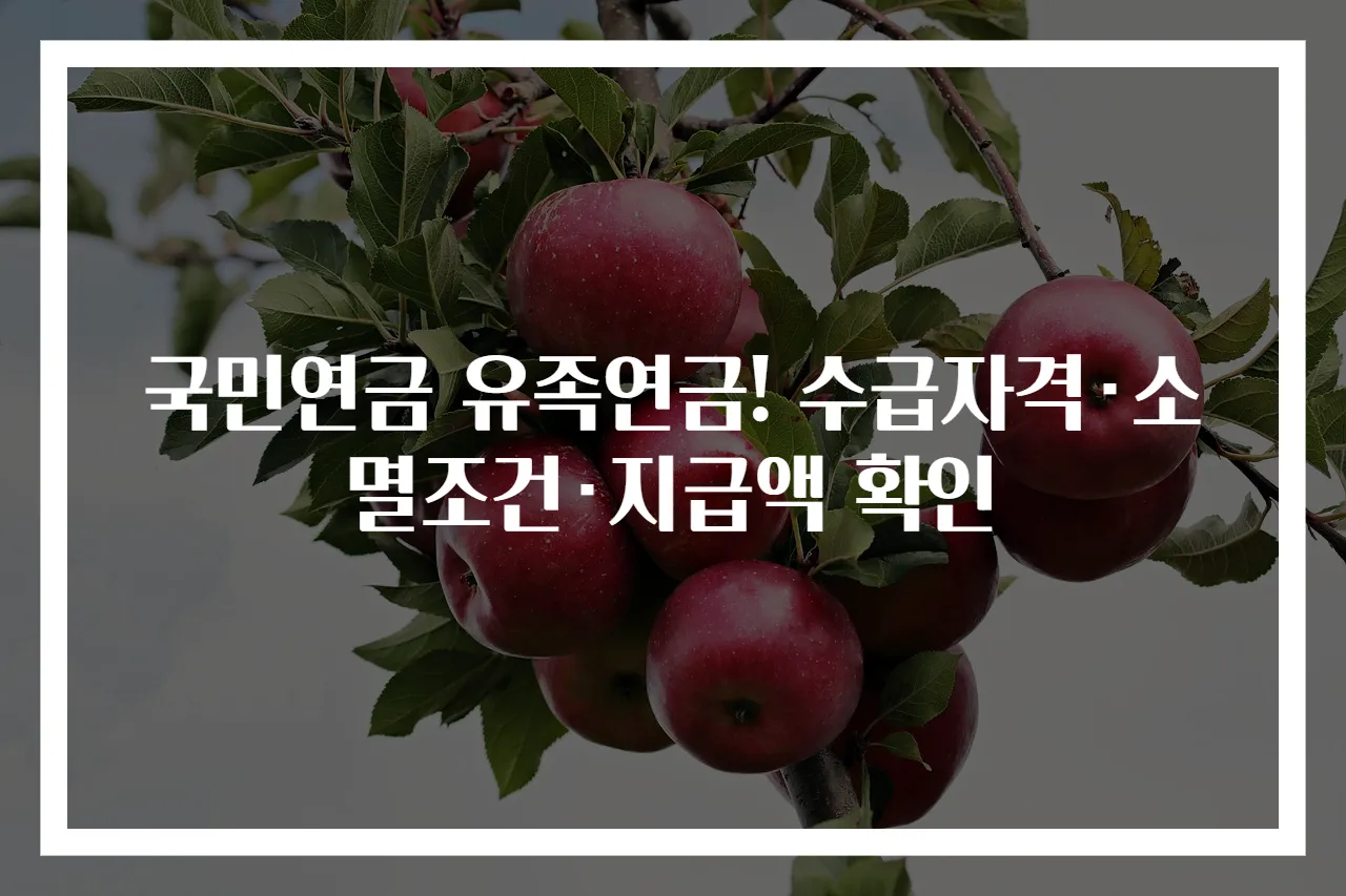 국민연금 유족연금! 수급자격·소멸조건·지급액 확인
