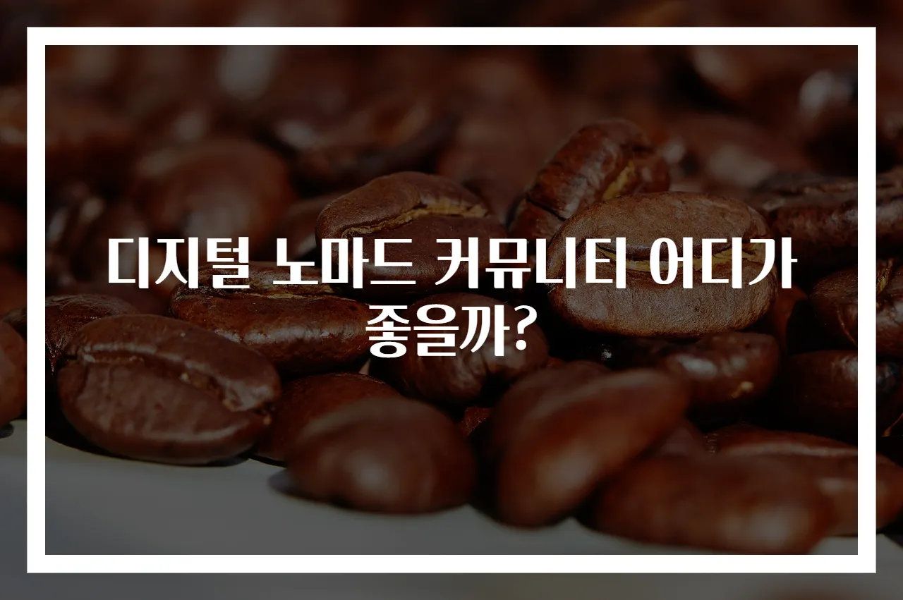 디지털 노마드 커뮤니티 어디가 좋을까?