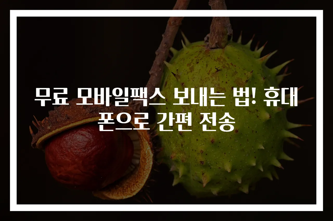 무료 모바일팩스 보내는 법! 휴대폰으로 간편 전송