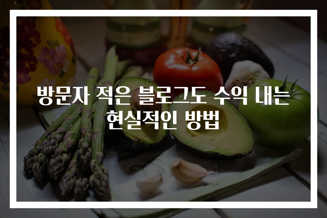 방문자 적은 블로그도 수익 내는 현실적인 방법
