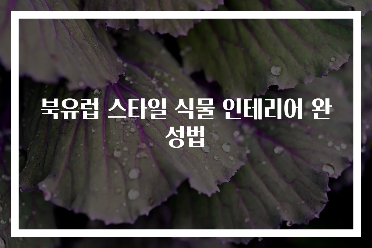 북유럽 스타일 식물 인테리어 완성법