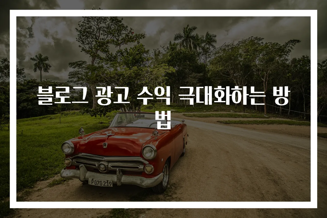 블로그 광고 수익 극대화하는 방법