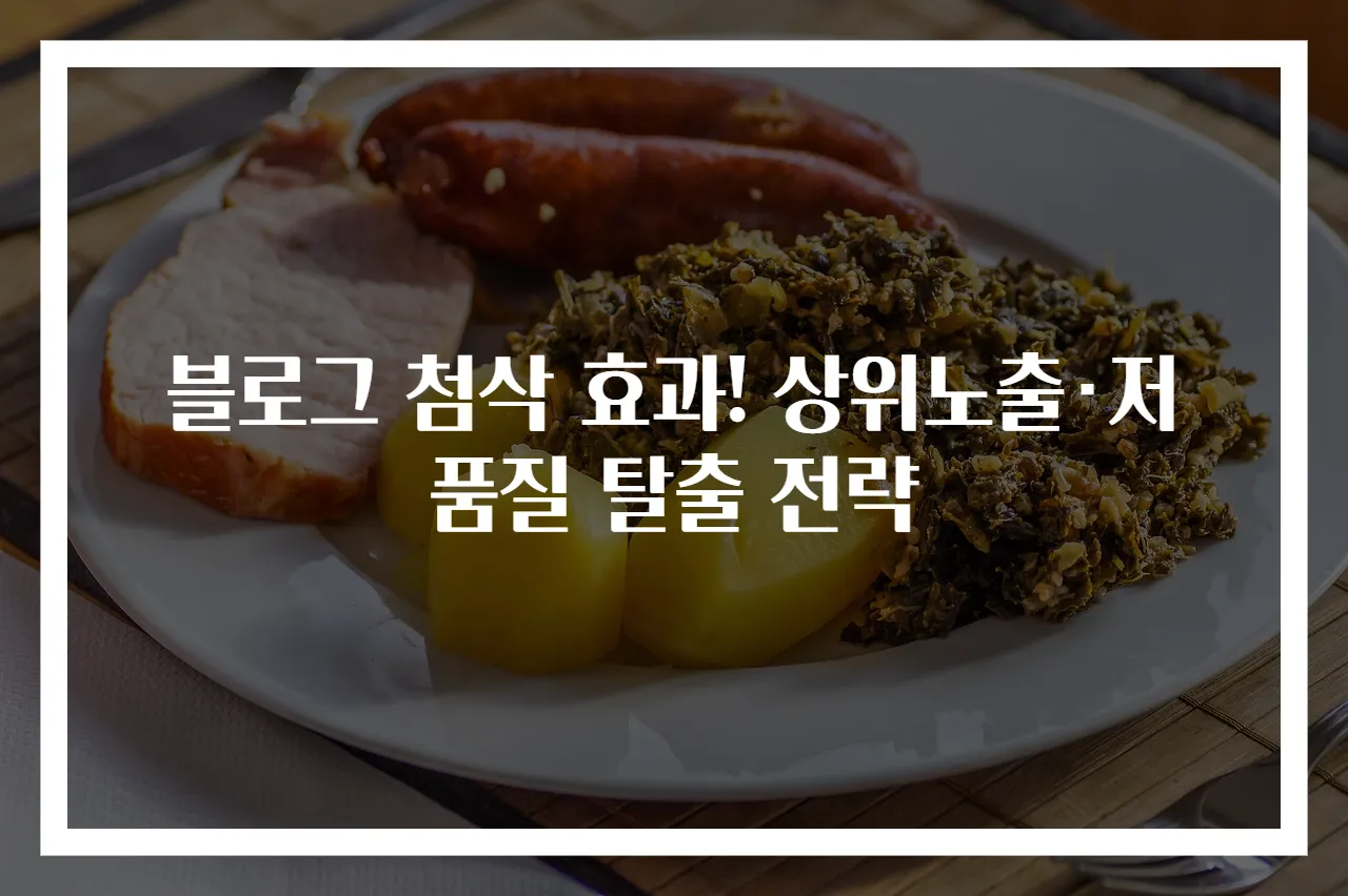 블로그 첨삭 효과! 상위노출·저품질 탈출 전략
