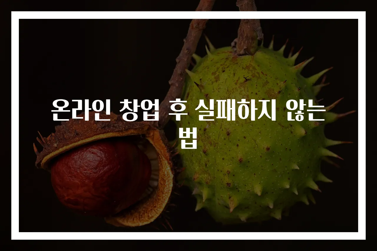온라인 창업 후 실패하지 않는 법