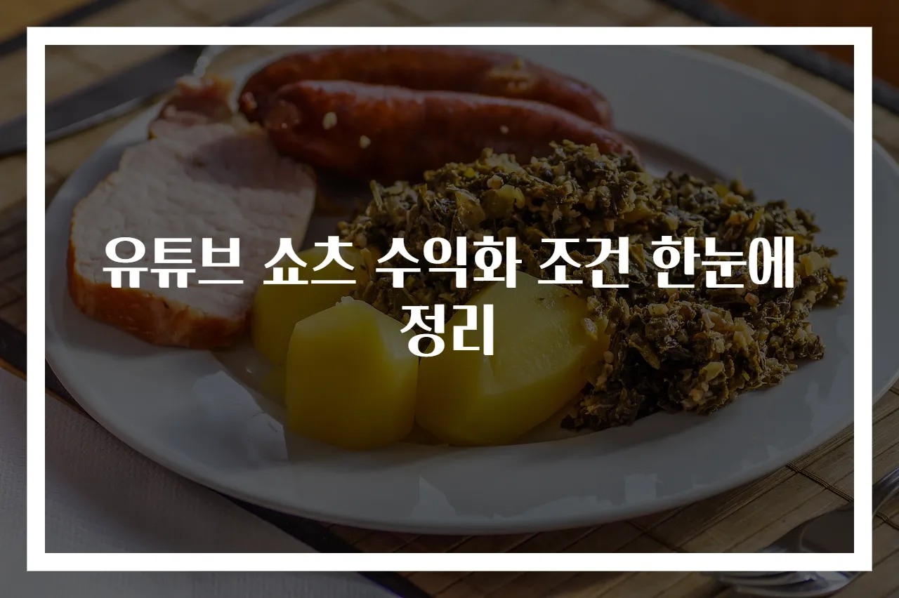 유튜브 쇼츠 수익화 조건 한눈에 정리