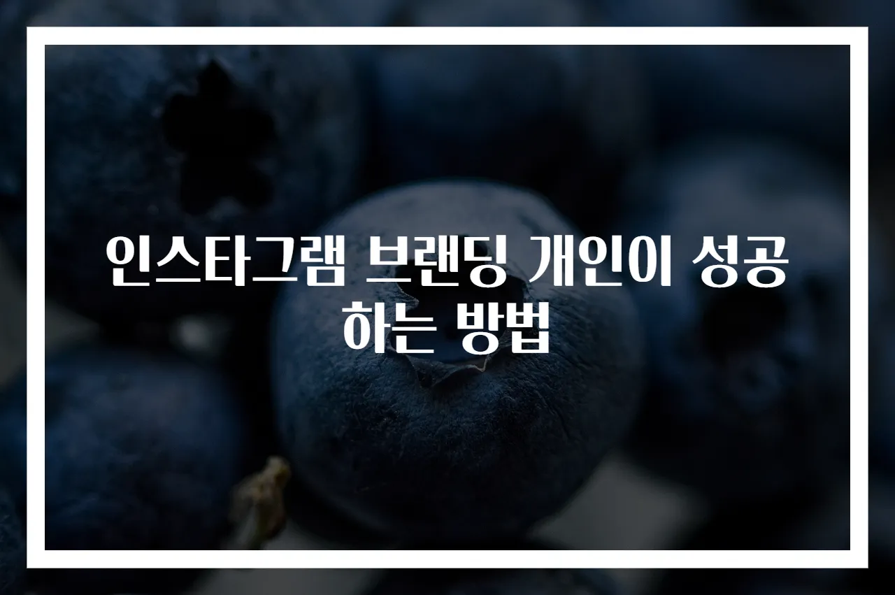 인스타그램 브랜딩 개인이 성공하는 방법