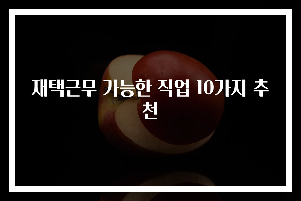 재택근무 가능한 직업 10가지 추천