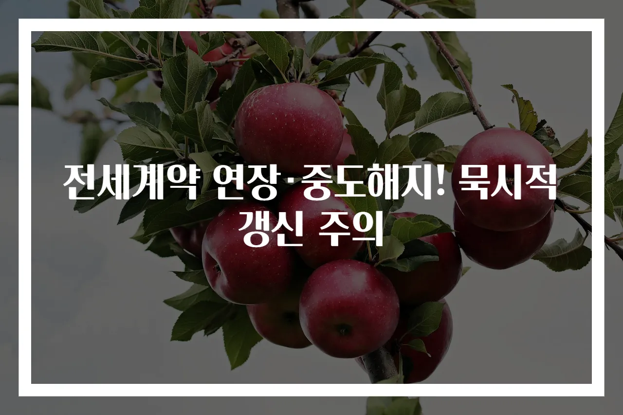 전세계약 연장·중도해지! 묵시적 갱신 주의