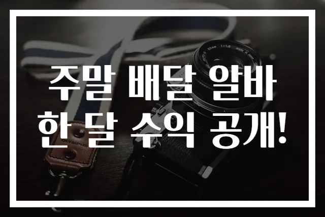 주말 배달 알바 한 달 수익 공개!