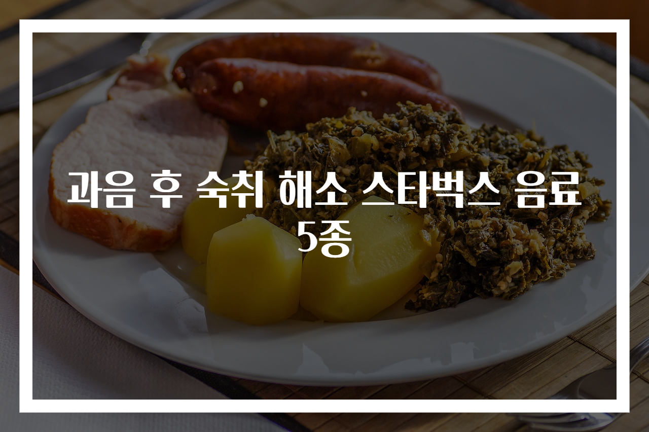 과음 후 숙취 해소 스타벅스 음료 5종 - 아드웹백 지식창고