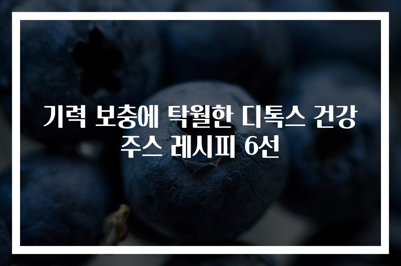 기력 보충에 탁월한 디톡스 건강주스 레시피 6선