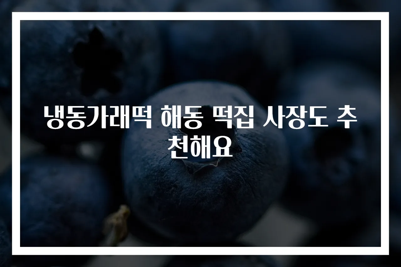 냉동가래떡 해동 떡집 사장도 추천해요