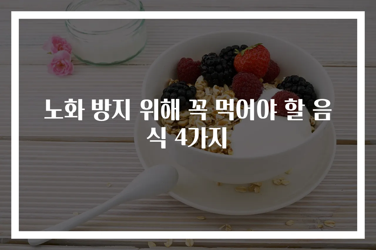 노화 방지 위해 꼭 먹어야 할 음식 4가지