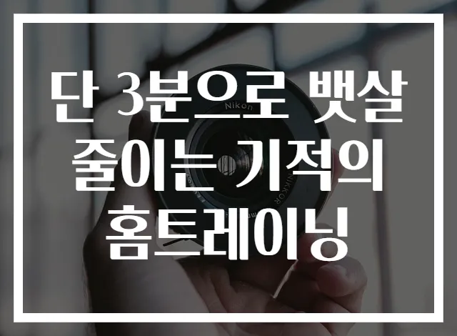 단 3분으로 뱃살 줄이는 기적의 홈트레이닝