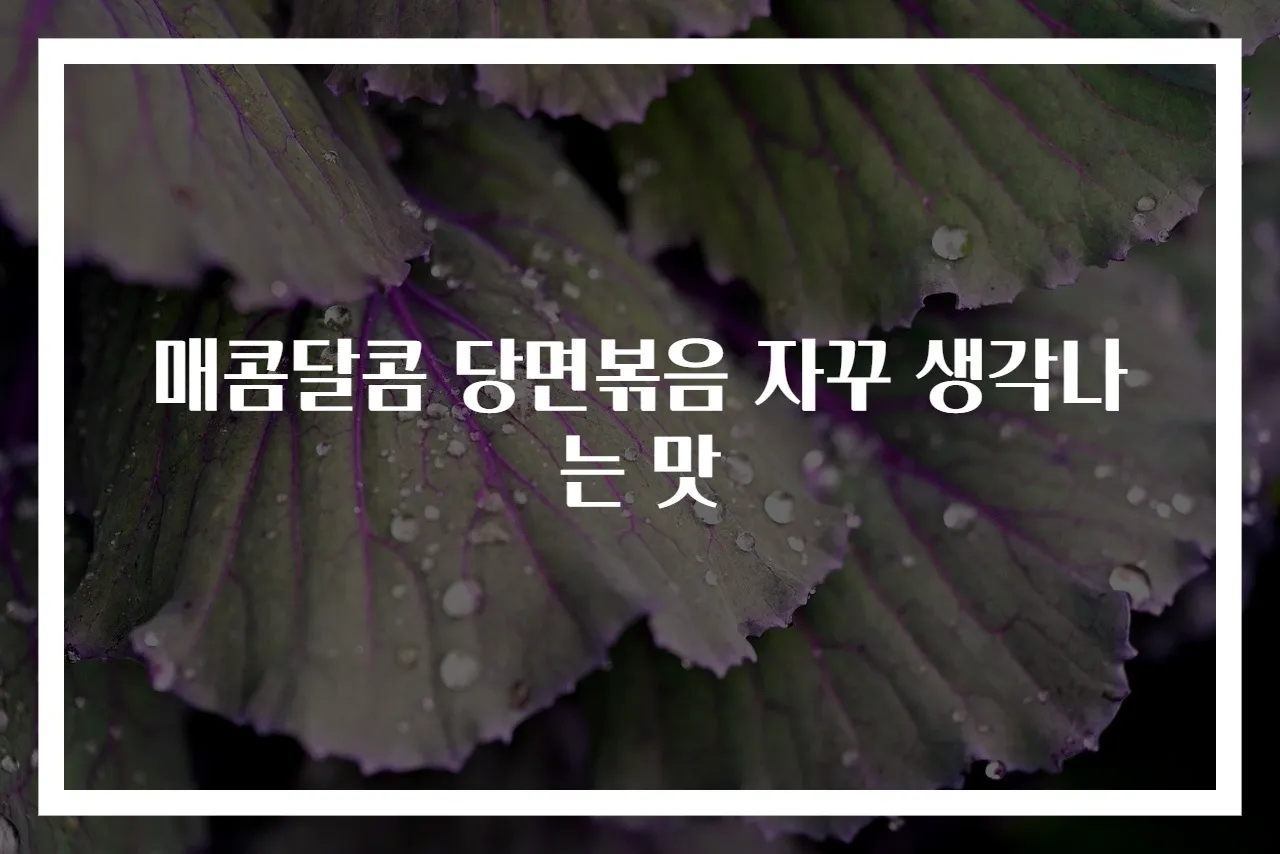 매콤달콤 당면볶음 자꾸 생각나는 맛