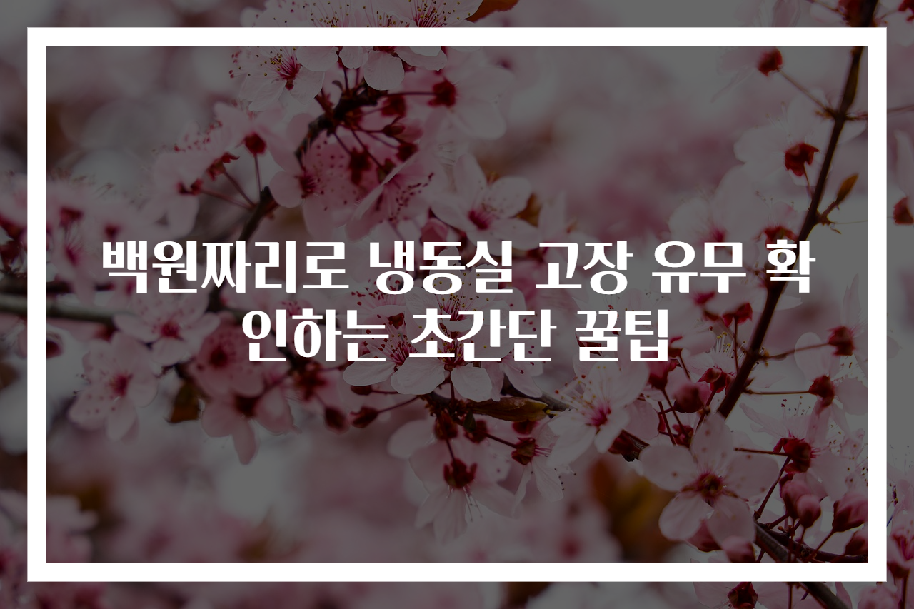 백원짜리로 냉동실 고장 유무 확인하는 초간단 꿀팁