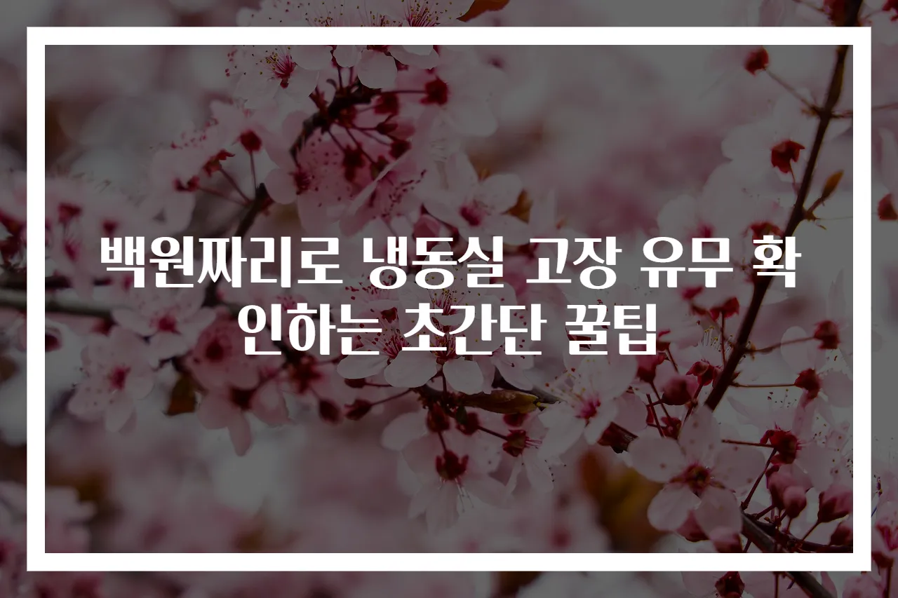 백원짜리로 냉동실 고장 유무 확인하는 초간단 꿀팁