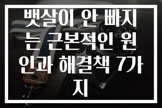 뱃살이 안 빠지는 근본적인 원인과 해결책 7가지