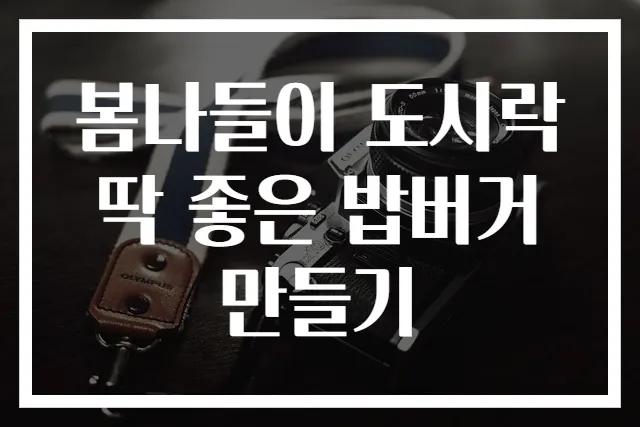 봄나들이 도시락 딱 좋은 밥버거 만들기