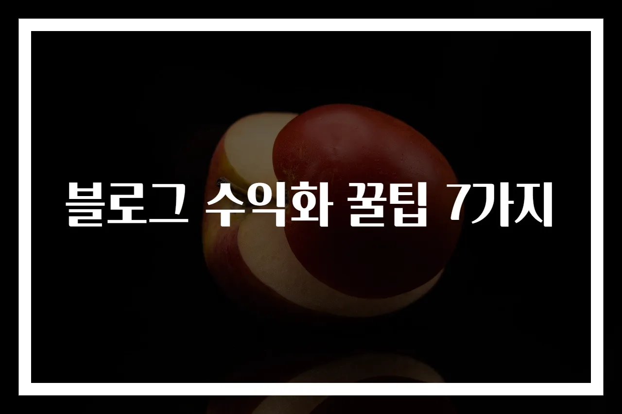 블로그 수익화 꿀팁 7가지