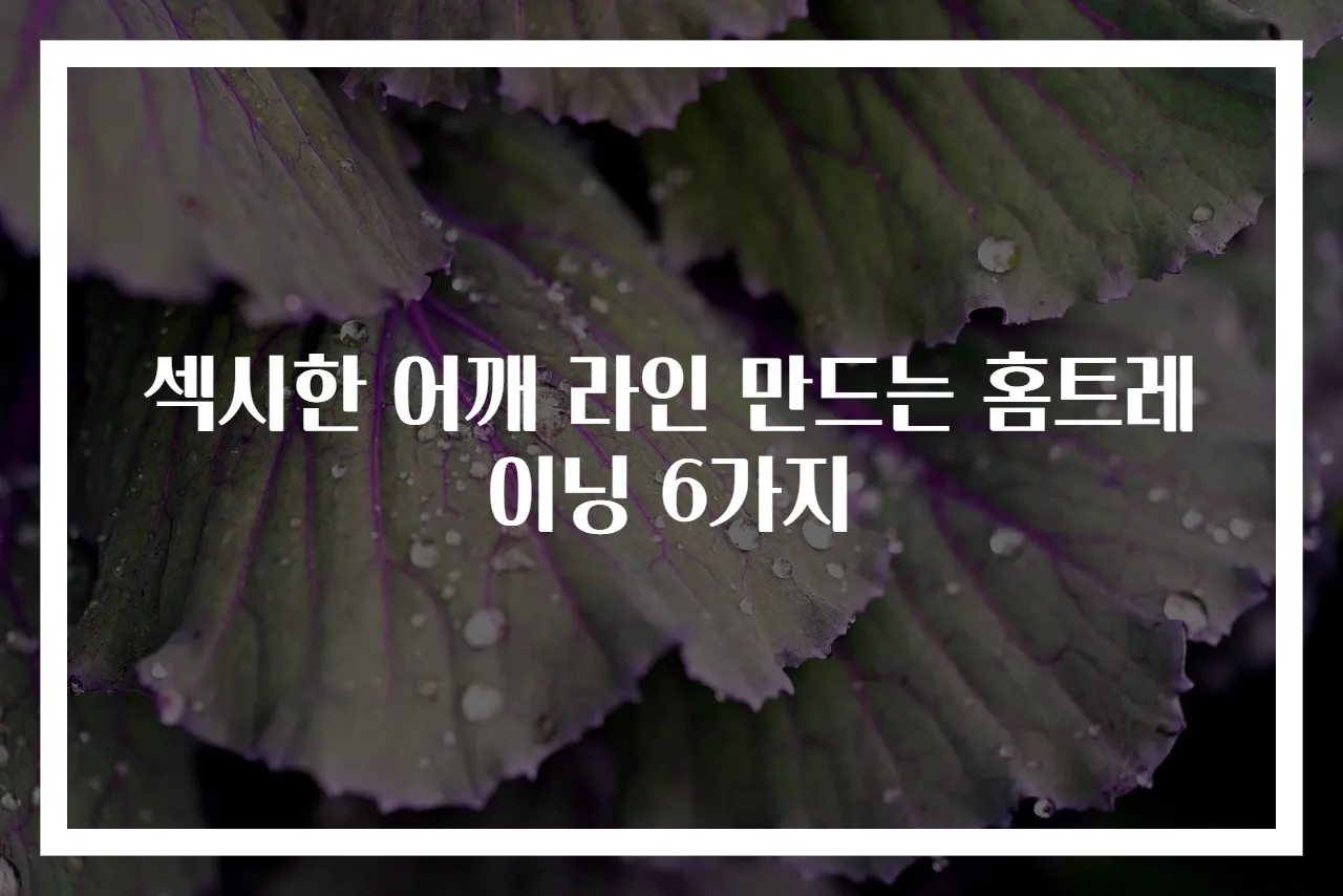 섹시한 어깨 라인 만드는 홈트레이닝 6가지
