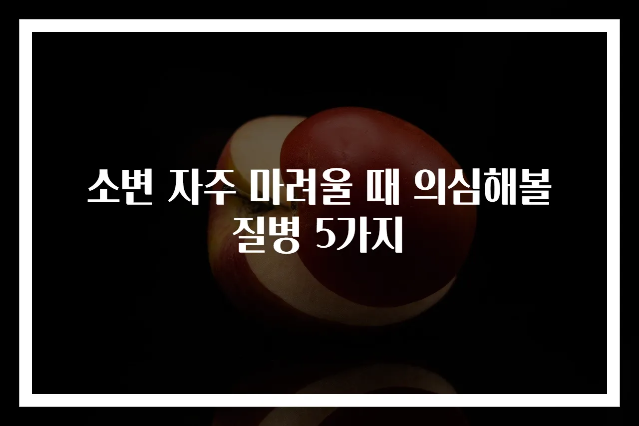 소변 자주 마려울 때 의심해볼 질병 5가지