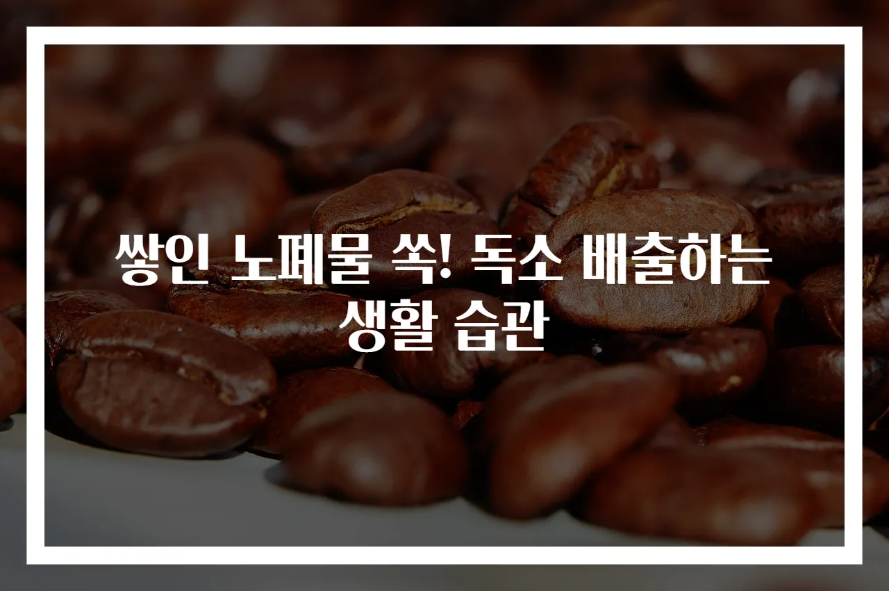 쌓인 노폐물 쏙! 독소 배출하는 생활 습관