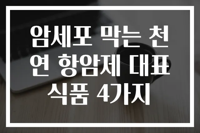 암세포 막는 천연 항암제 대표 식품 4가지