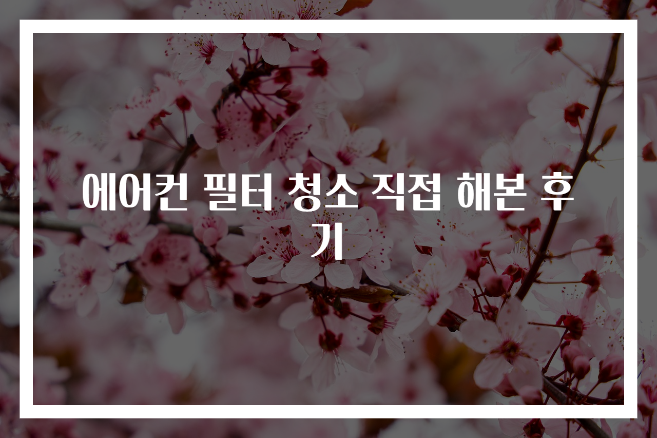 에어컨 필터 청소 직접 해본 후기