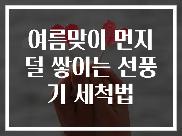 여름맞이 먼지 덜 쌓이는 선풍기 세척법