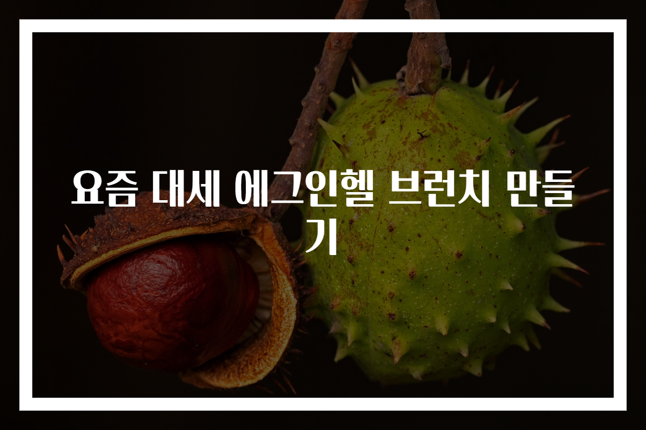 요즘 대세 에그인헬 브런치 만들기