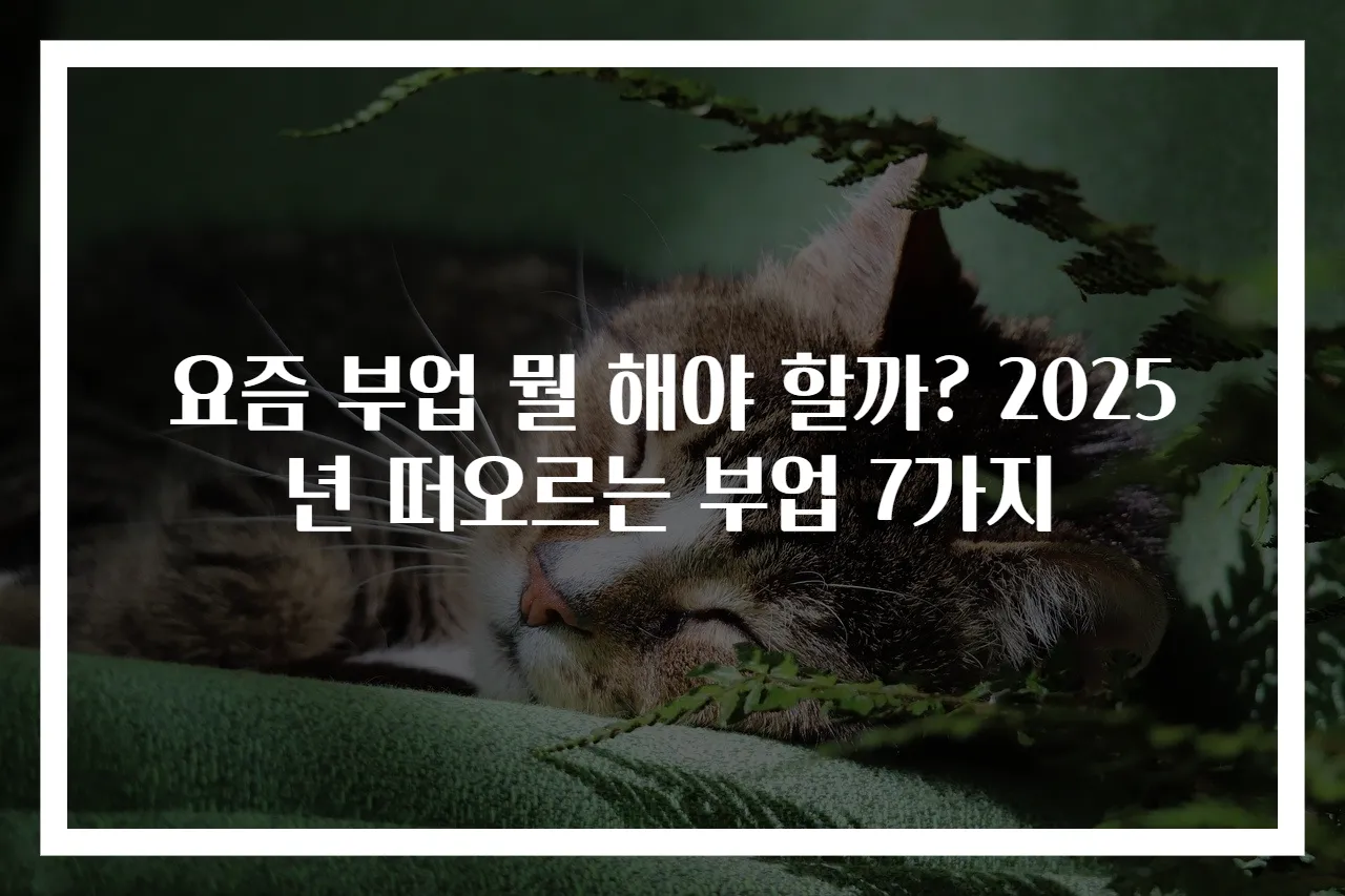 요즘 부업 뭘 해야 할까? 2025년 떠오르는 부업 7가지