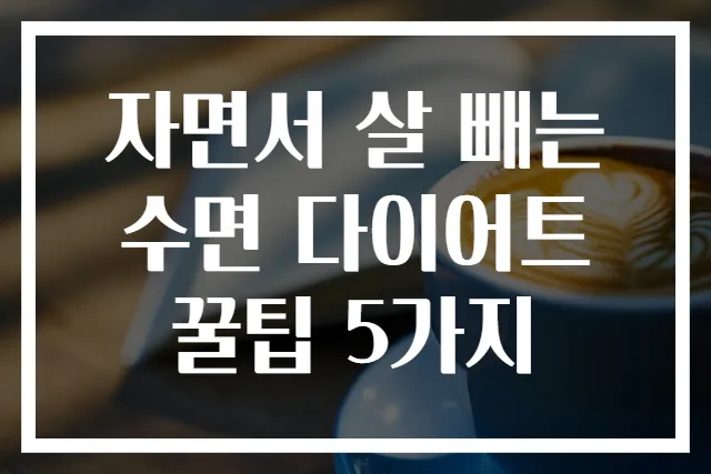 자면서 살 빼는 수면 다이어트 꿀팁 5가지