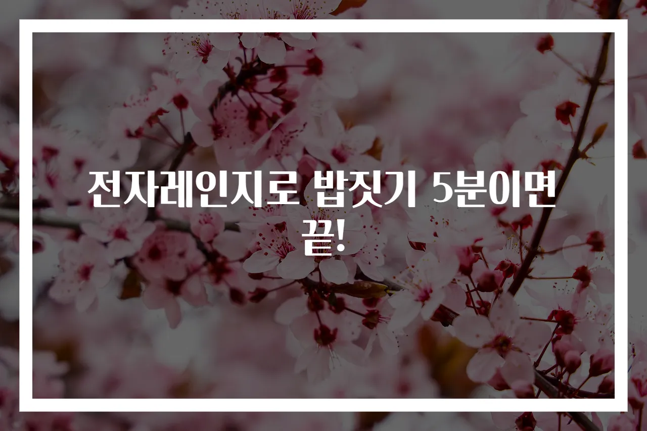 전자레인지로 밥짓기 5분이면 끝!