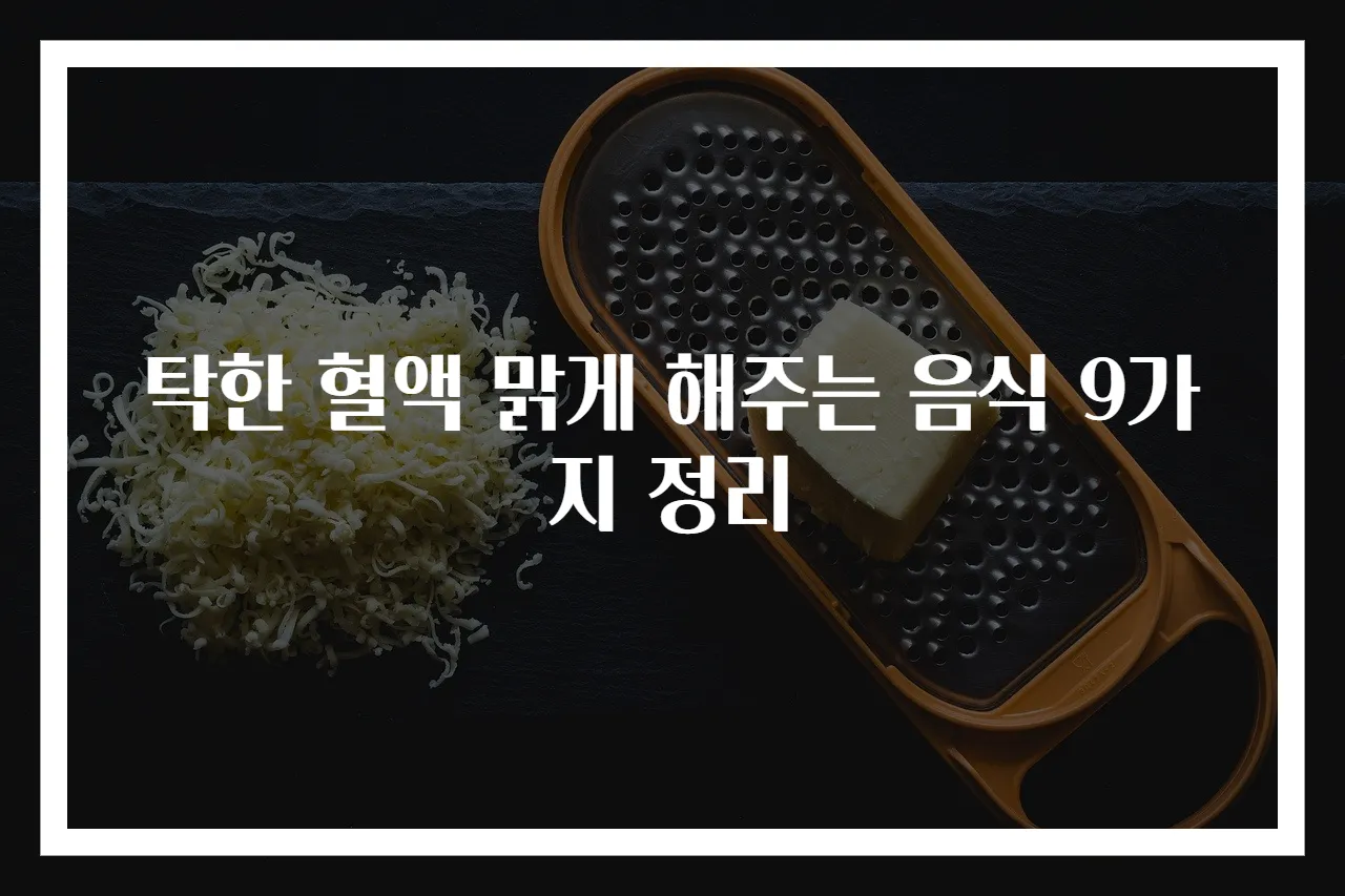 탁한 혈액 맑게 해주는 음식 9가지 정리