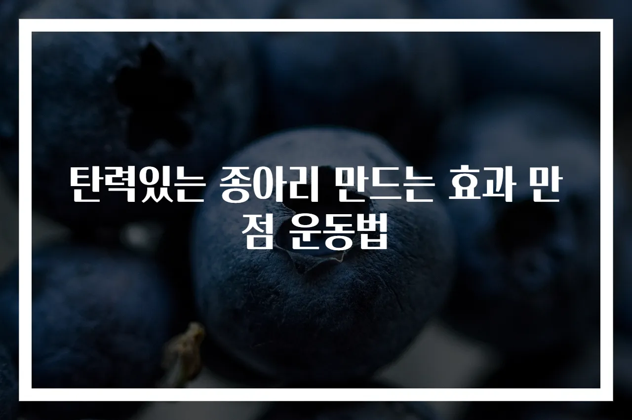 탄력있는 종아리 만드는 효과 만점 운동법