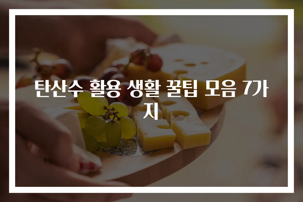 탄산수 활용 생활 꿀팁 모음 7가지