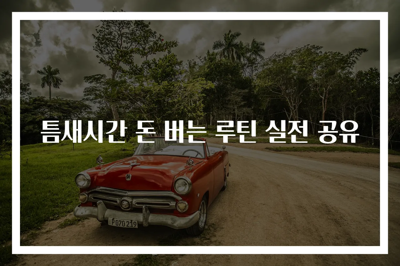 틈새시간 돈 버는 루틴 실전 공유