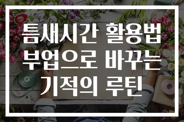 틈새시간 활용법 부업으로 바꾸는 기적의 루틴