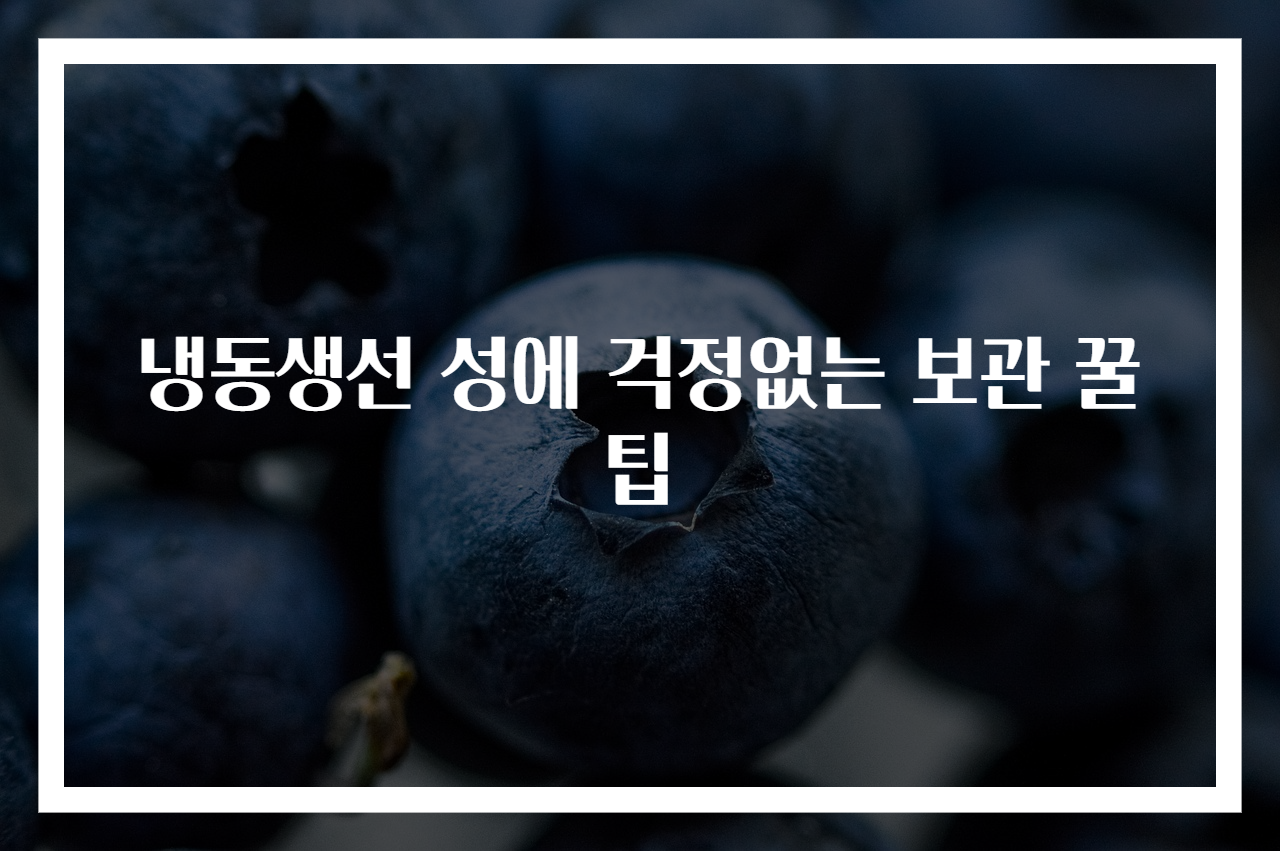 냉동생선 성에 걱정없는 보관 꿀팁 - 아드웹백 지식창고