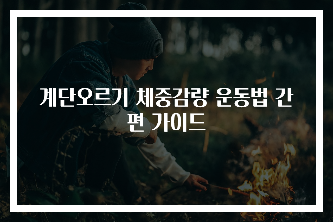 계단오르기 체중감량 운동법 간편 가이드
