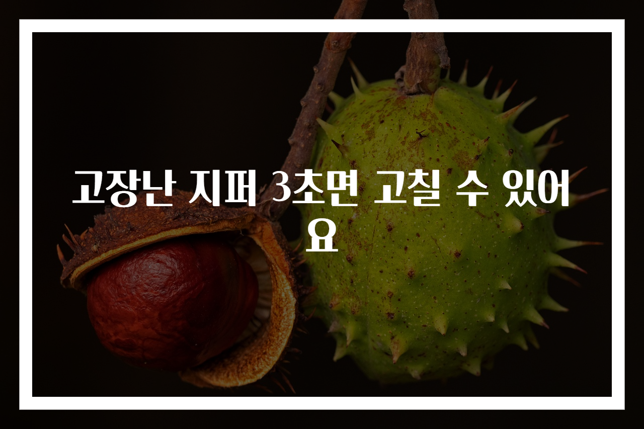 고장난 지퍼 3초면 고칠 수 있어요