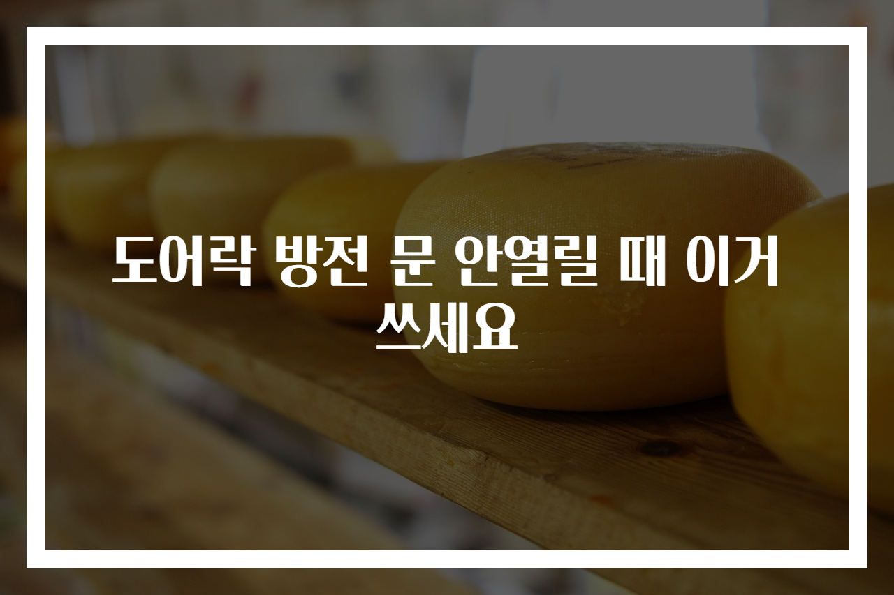 도어락 방전 문 안열릴 때 이거 쓰세요