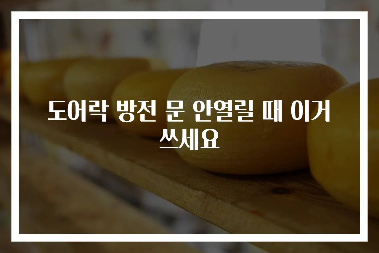 도어락 방전 문 안열릴 때 이거 쓰세요