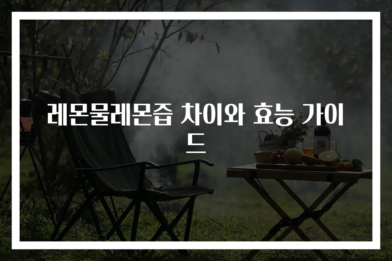 레몬물레몬즙 차이와 효능 가이드