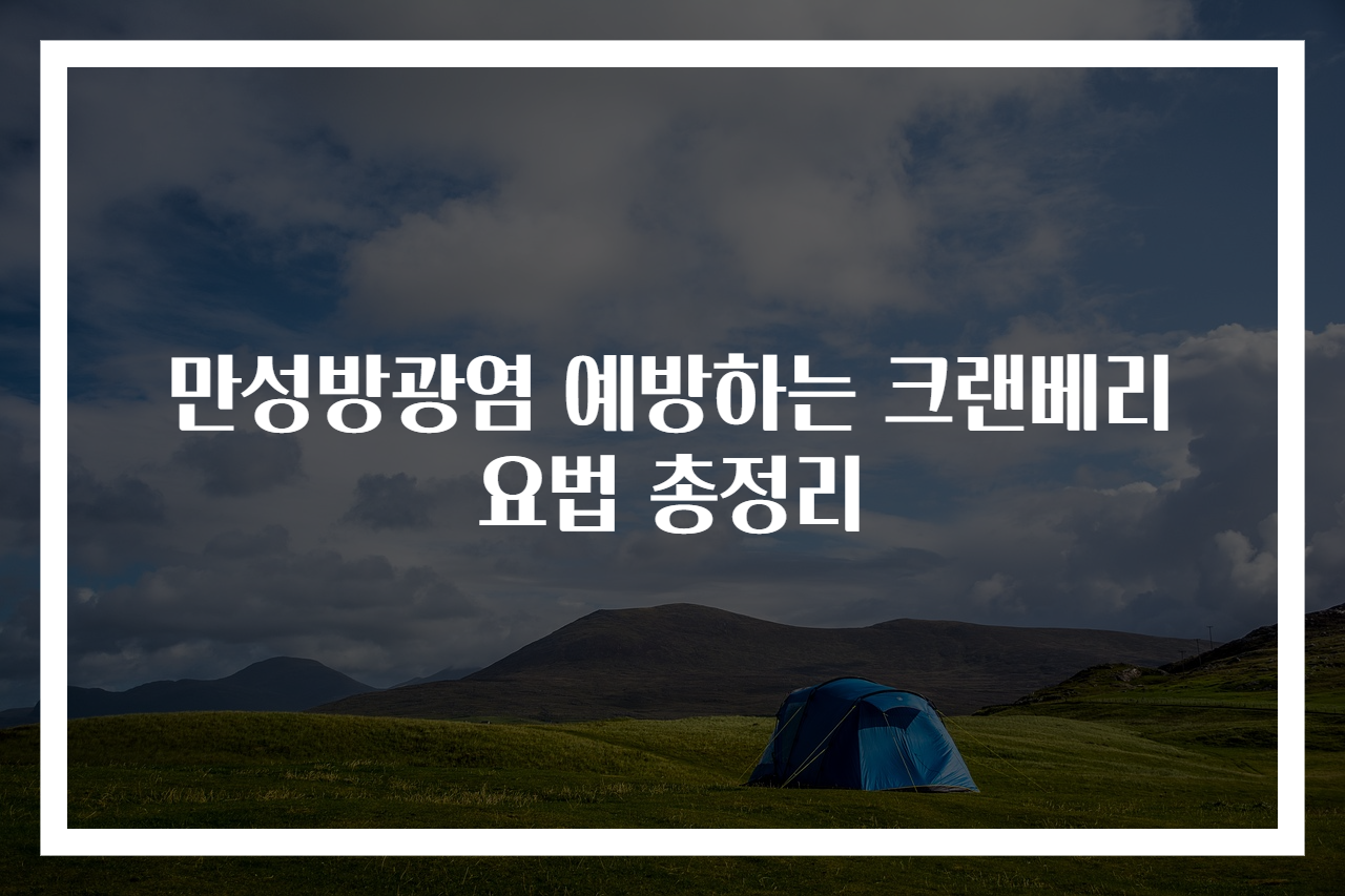 만성방광염 예방하는 크랜베리요법 총정리