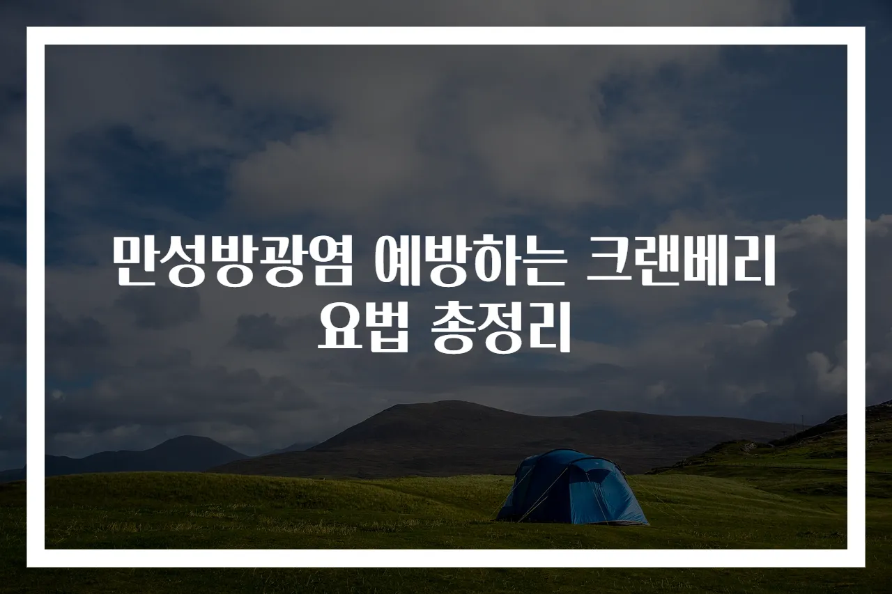 만성방광염 예방하는 크랜베리요법 총정리