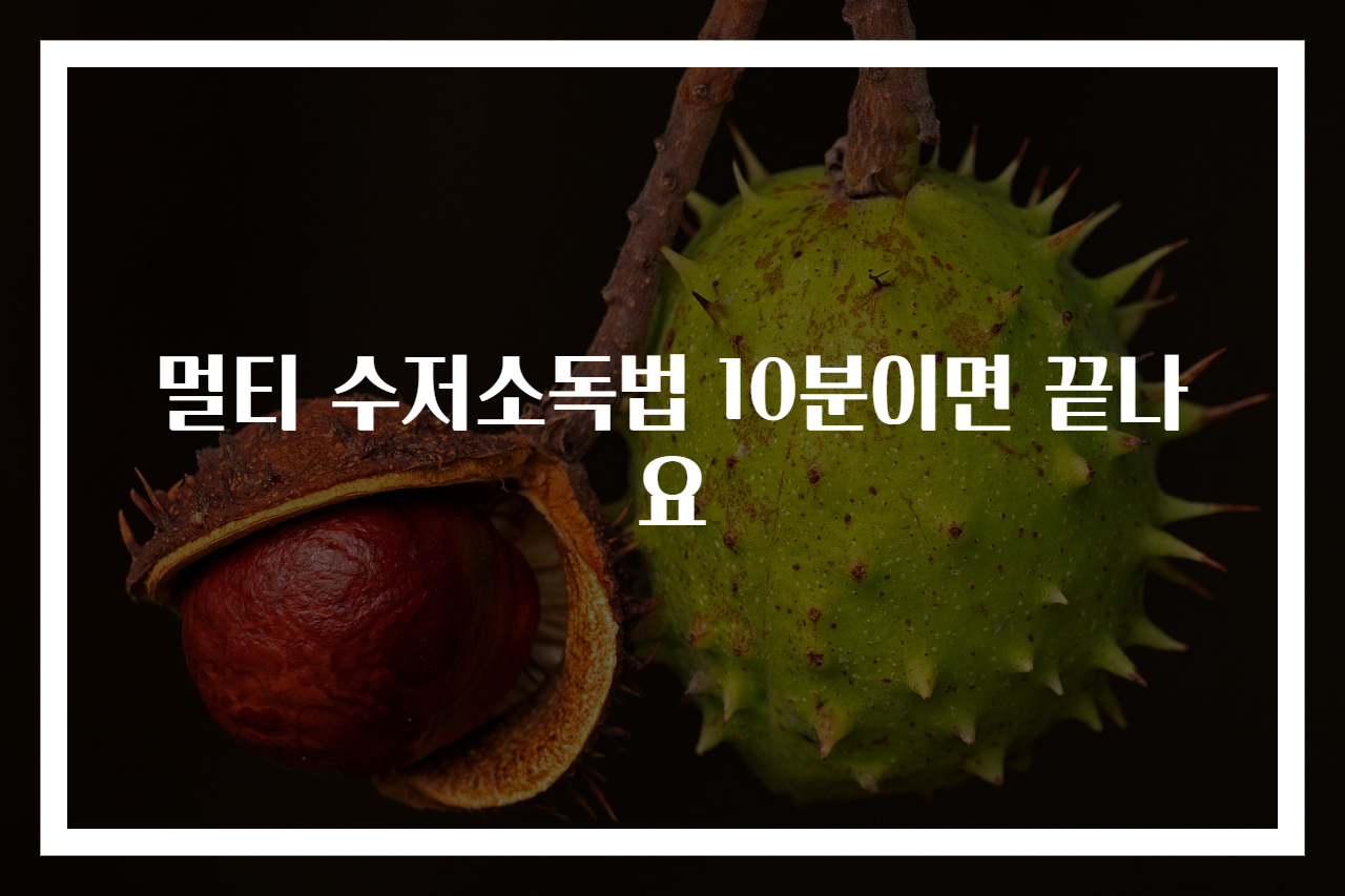 멀티 수저소독법 10분이면 끝나요