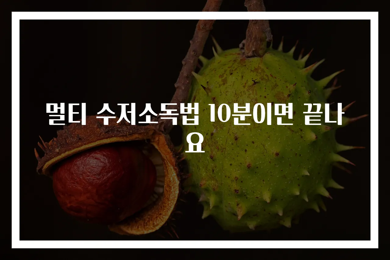 멀티 수저소독법 10분이면 끝나요